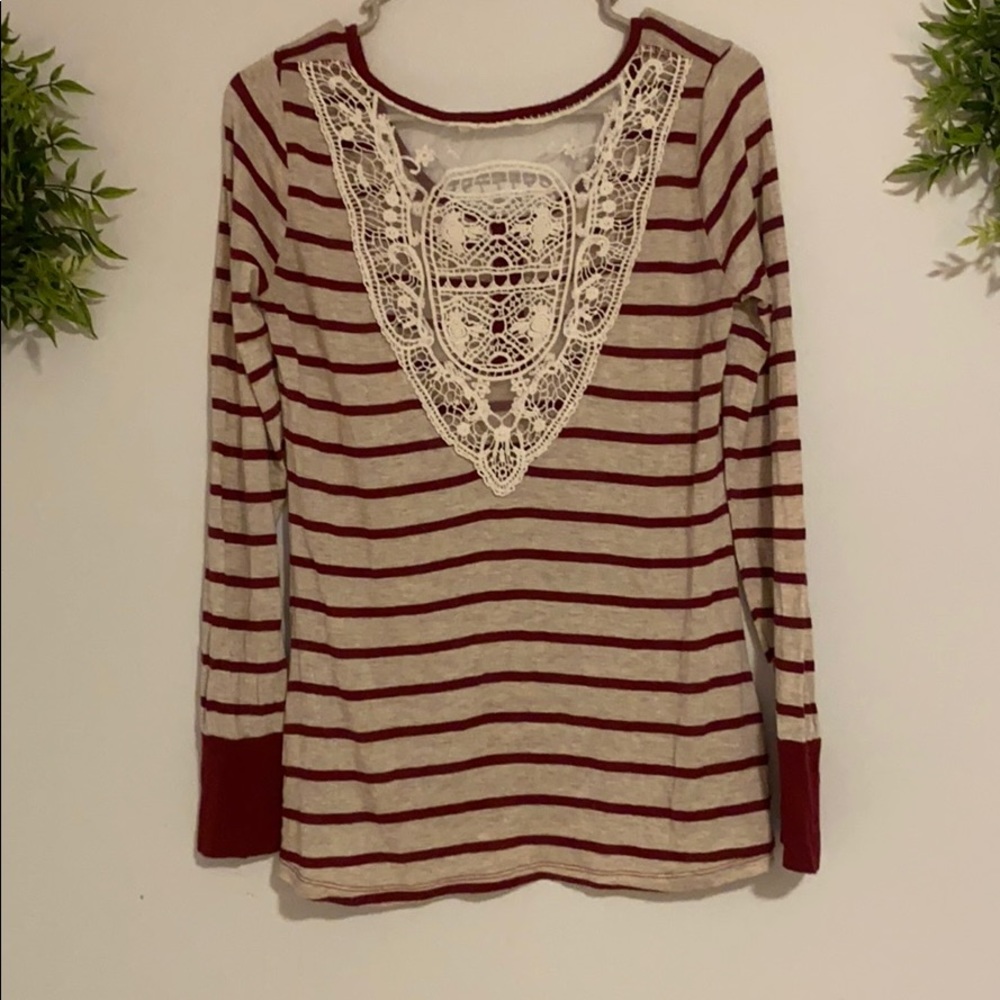 STRIPED LACE shirt